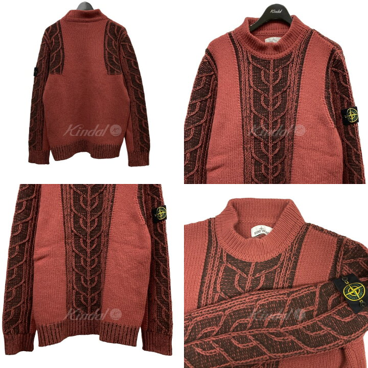 楽天市場】【中古】STONE ISLAND ケーブルニット 7515569D4 ボルドー 