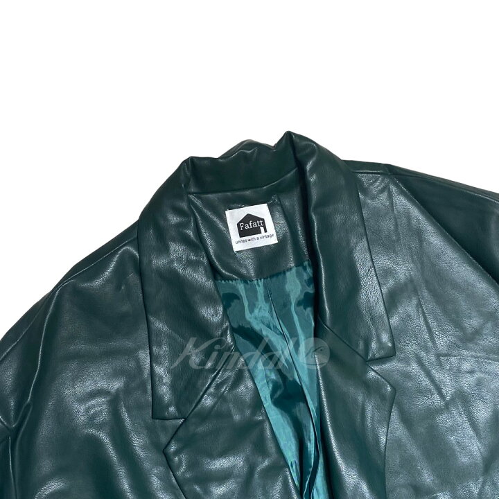 楽天市場】【中古】Fafatt PUレザージャケット グリーン サイズ：Free 