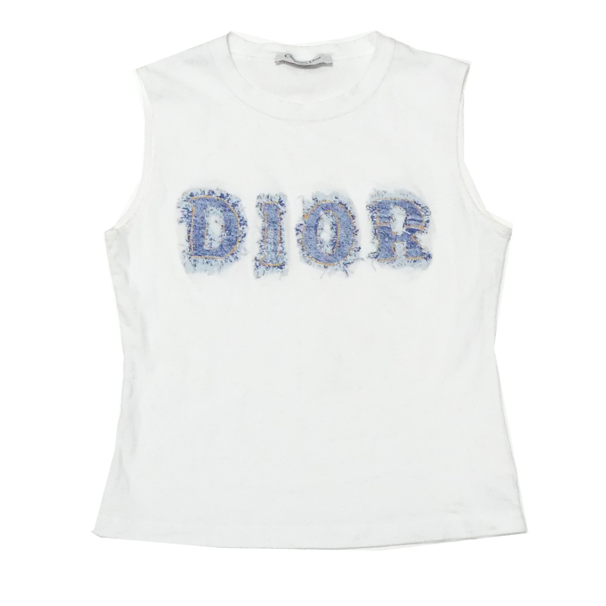 楽天市場】【中古】Christian Dior ロゴ デニムプリント ノースリーブ