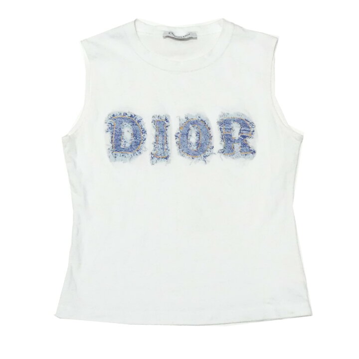 楽天市場】【中古】Christian Dior ロゴ デニムプリント ノースリーブ 