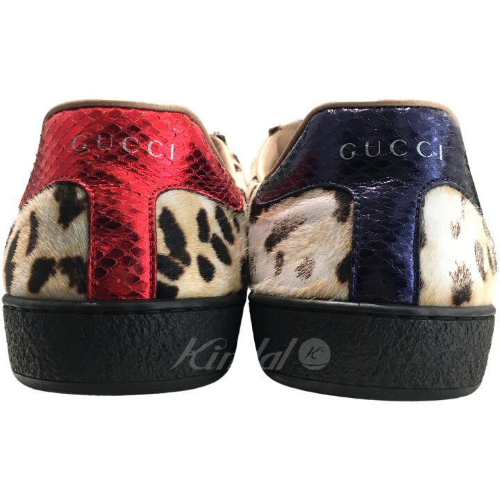 楽天市場】【中古】GUCCIハラコスニーカー 482104 アイボリー×ブラック 