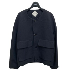 【中古】ETHOSENS22SS COLLARLESS BLOUSON ノーカラージャケット 5E122-44 ブラック サイズ：1【価格見直し】