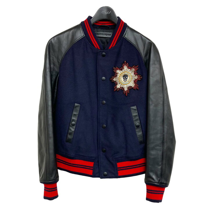 楽天市場】【中古】ALEXANDER McQUEEN レザー切替スタジャン ブラック 