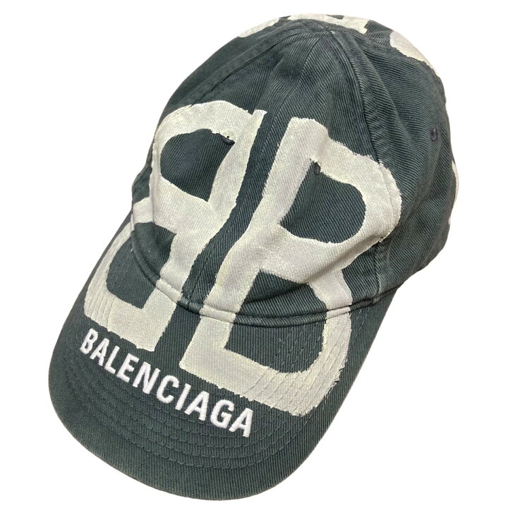 楽天市場】【中古】BALENCIAGA21AW BBペイントキャップ グレー サイズ 