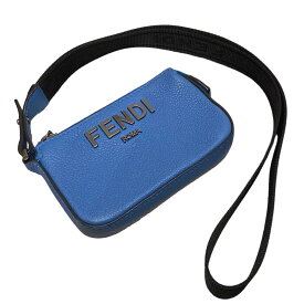 【中古】FENDI　レザーショルダーポーチ ブルー 【021223】（フェンディ）