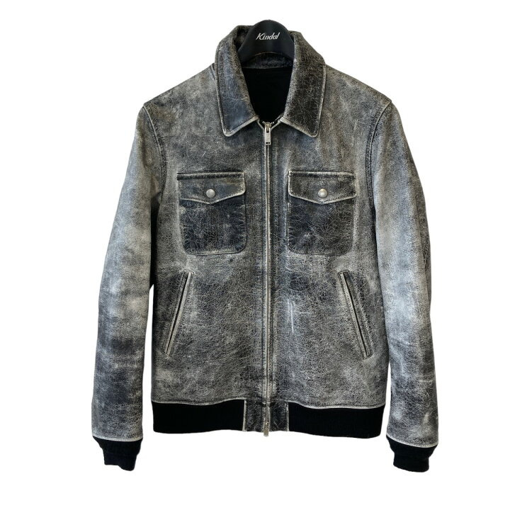 楽天市場】【中古】UNDERCOVER 17AW クラック加工 レザー ブルゾン  