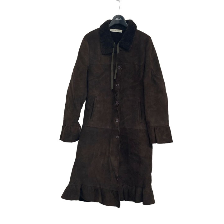 楽天市場】【中古】miu miuフレアムートンコート ブラウン サイズ：44 