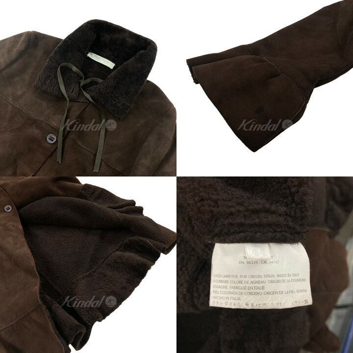 楽天市場】【中古】miu miuフレアムートンコート ブラウン サイズ：44 