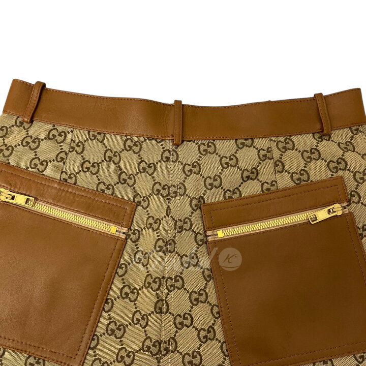 楽天市場】【中古】GUCCIレザートリム付きGGキャンバスショートパンツ 