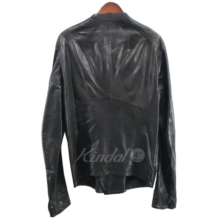 楽天市場】【中古】JULIUS シングル ノーカラー レザー ジャケット 