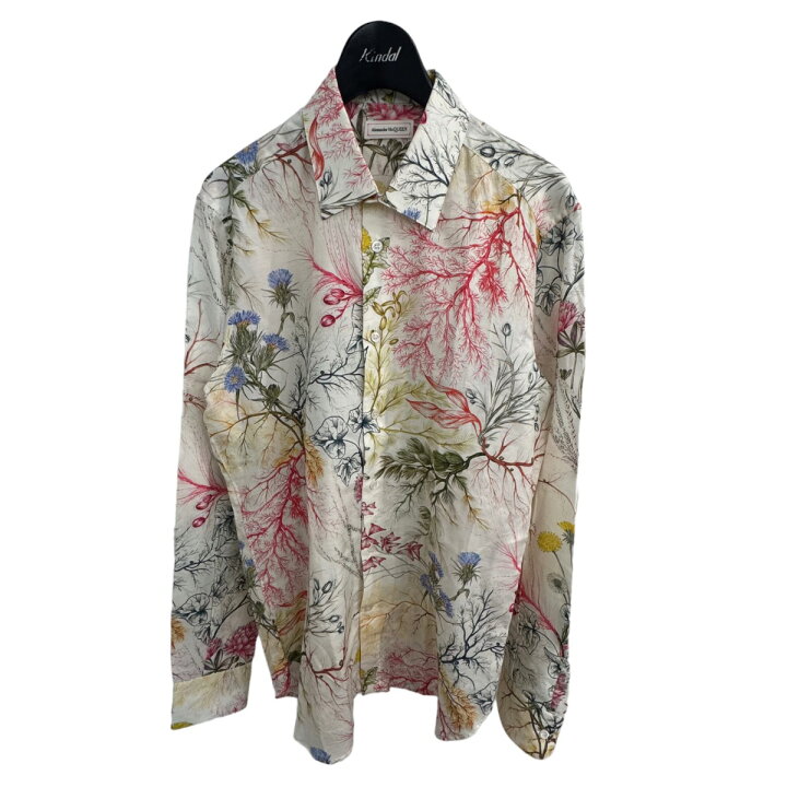 楽天市場】【中古】ALEXANDER McQUEENシルク混フラワー総柄シャツ 