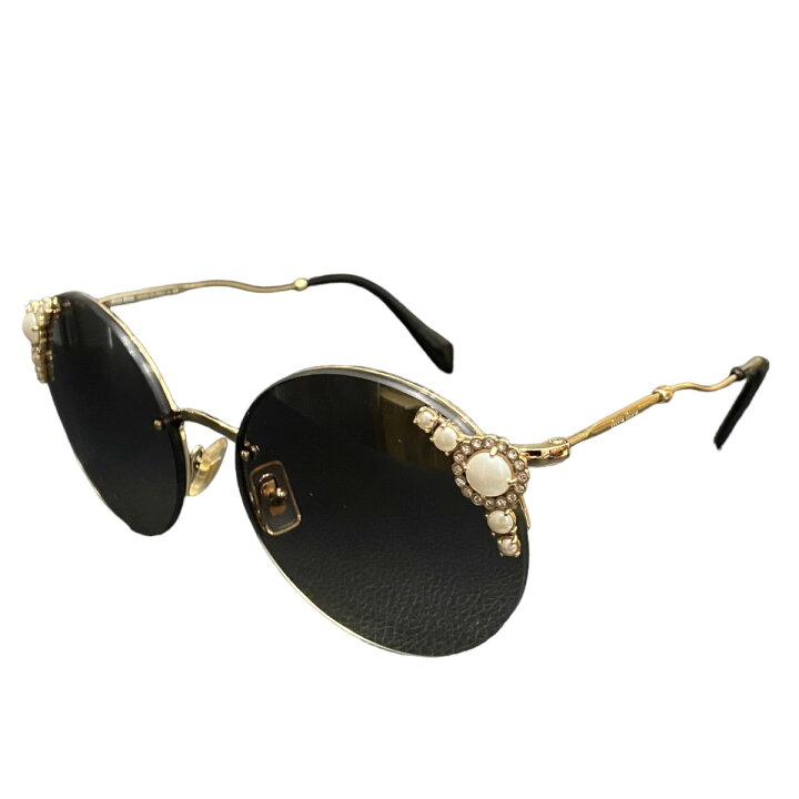 楽天市場】【中古】miu miuフェイクパールラインストーンサングラス 