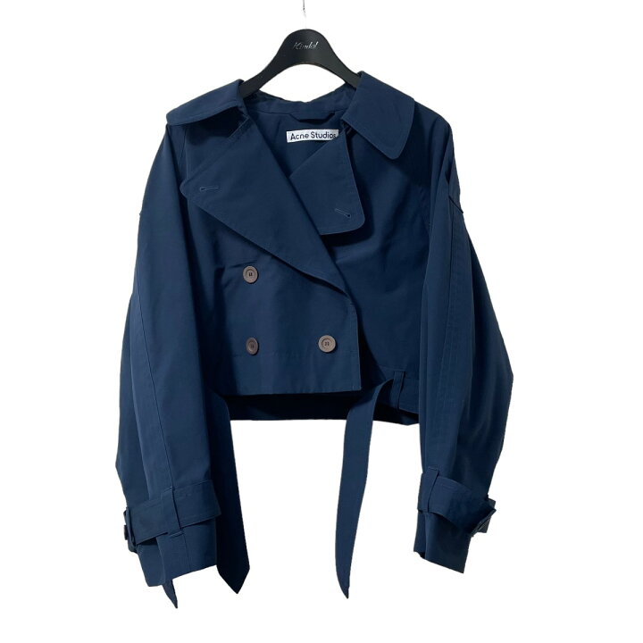 楽天市場】【中古】ACNE STUDIOSショート丈トレンチコート ネイビー 