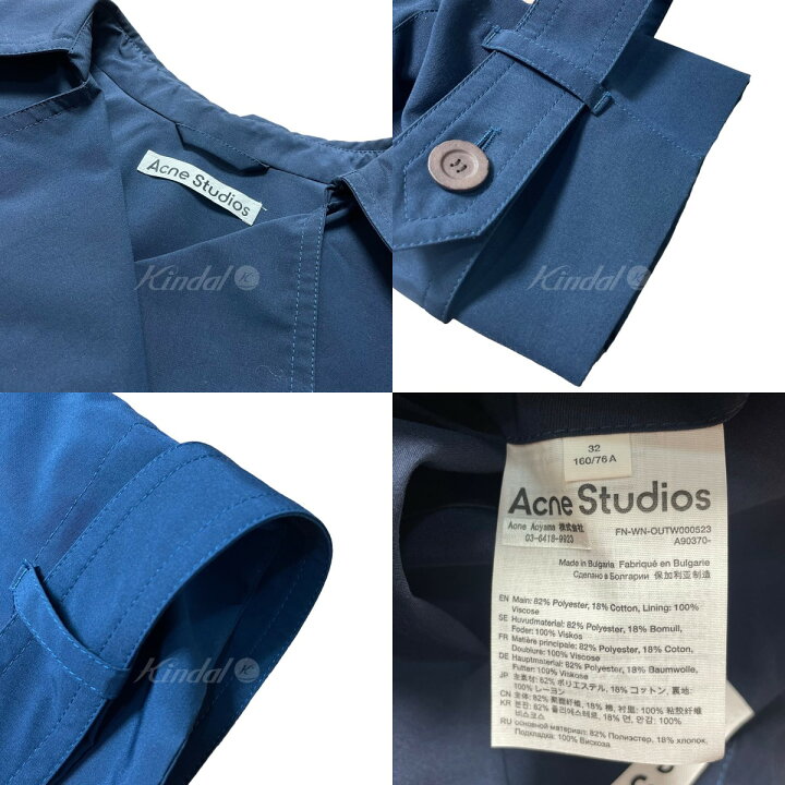 楽天市場】【中古】ACNE STUDIOSショート丈トレンチコート ネイビー 