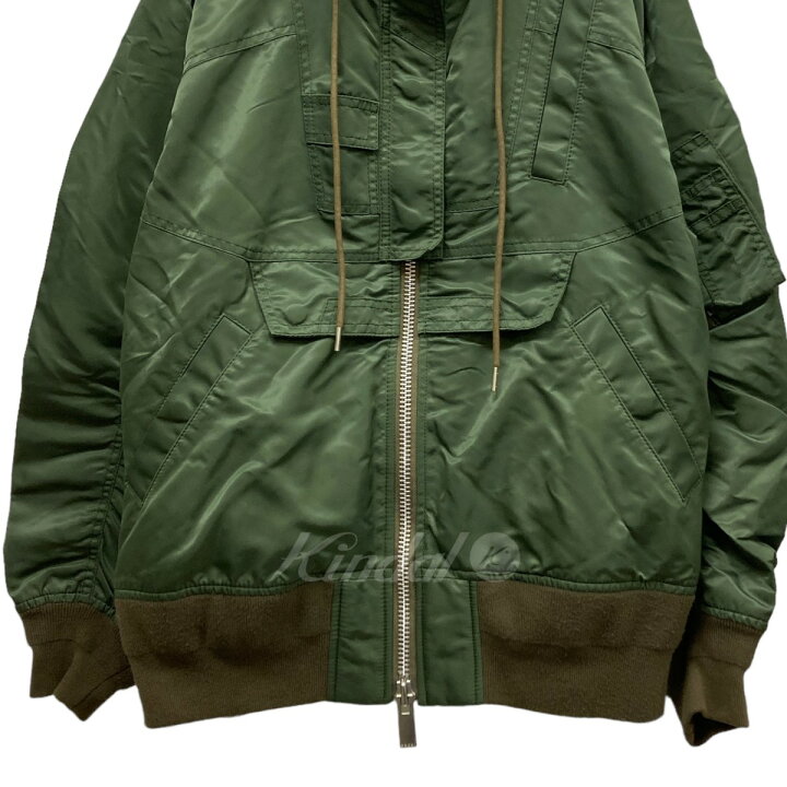 楽天市場】【中古】sacai MA-1ジャケット 17-02955 オリーブ サイズ：2 