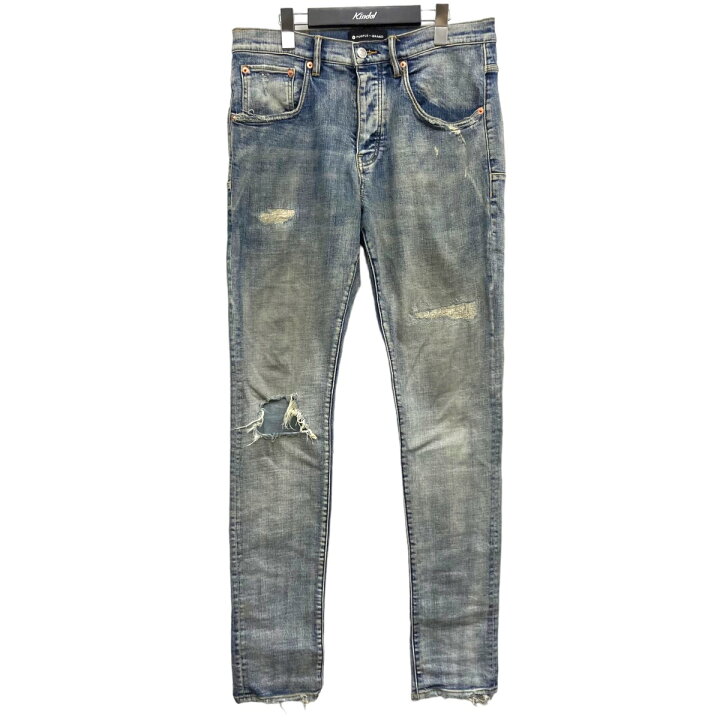 楽天市場】【中古】PURPLE BRAND ダメージ加工デニムパンツ インディゴ  
