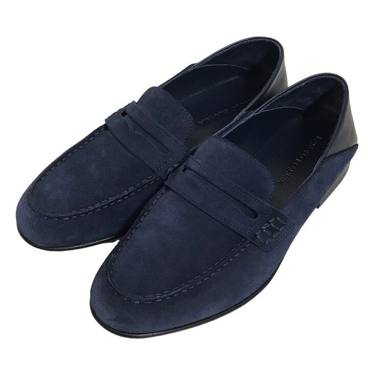楽天市場】【中古】MANOLO BLAHNIK スリッポンローファー ネイビー 