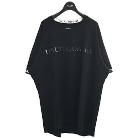 【中古】1piu1uguale3 × R[ONE]．リブロゴプリントTシャツ RONE012 ブラック サイズ：XX【価格見直し】