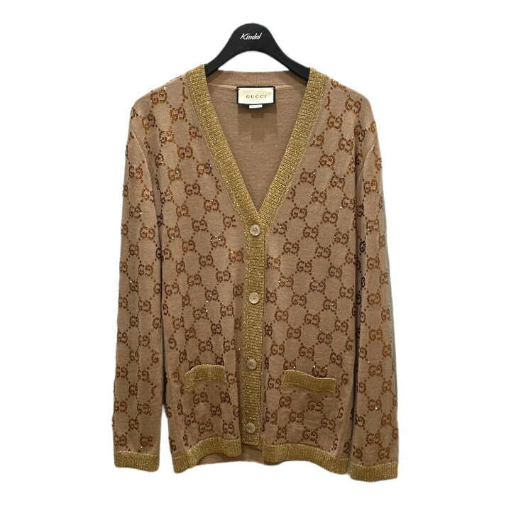 楽天市場】【中古】GUCCI GG柄ラインストーンカーデ ベージュ サイズ 