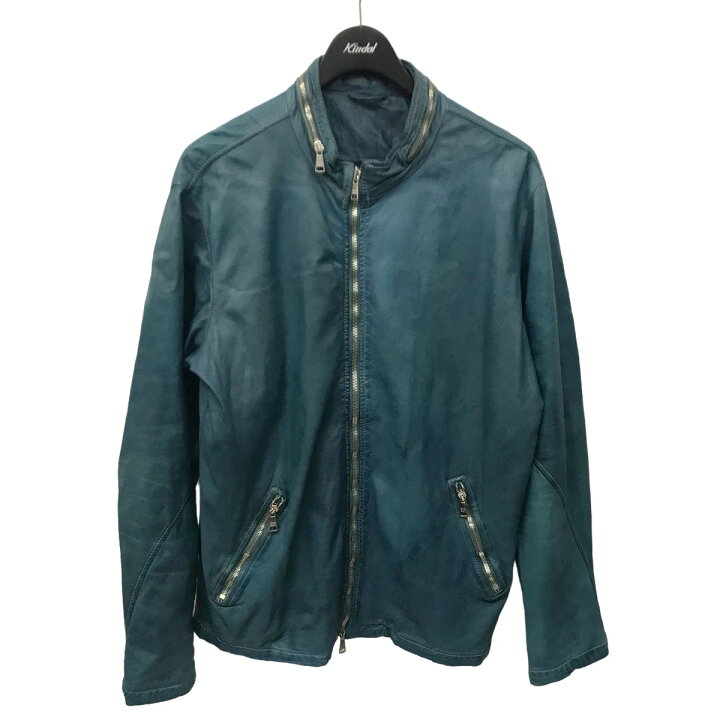 楽天市場】【中古】GIORGIO BRATO染め加工レザージャケット ブルー  