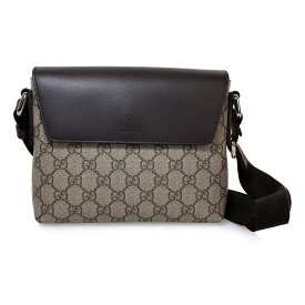 【中古】GUCCIGGスプリーム　ショルダーバッグ　353431 ライトグレー系／ブラウン【価格見直し】