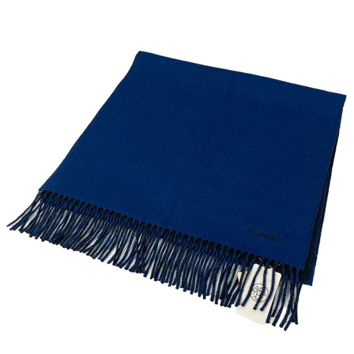 楽天市場】【中古】HERMESカシミヤ レクトヴェルソ マフラー ネイビー  