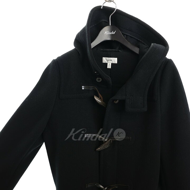 楽天市場】【中古】HYKEメルトンダッフルコート 142-17031 ブラック  