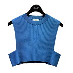 【中古】HYKE22AW／WIDE RIBBED CROPPED VEST ベスト 222-11296 ブルー サイズ：F【価格見直し】