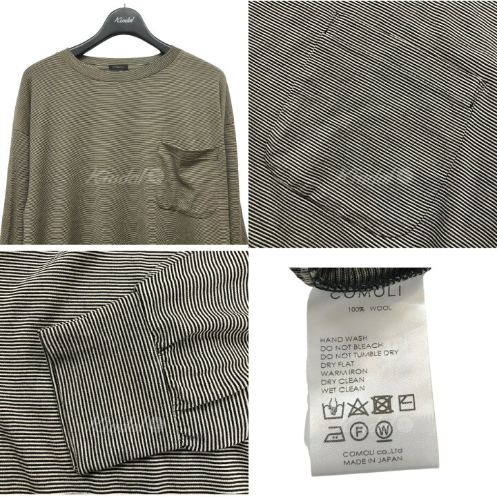 楽天市場】【中古】COMOLI ウール天竺長袖クルーTシャツ ボーダー 