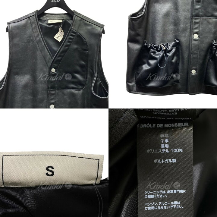楽天市場】【中古】Drole De Monsieurレザーベスト ブラック サイズ：S 