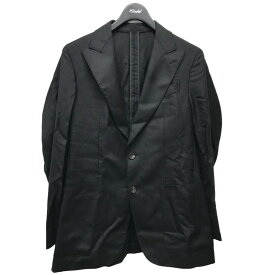 【中古】CARUSO「butterfly」カシミヤピークドラペル2Bジャケット ブラック サイズ：44【価格見直し】