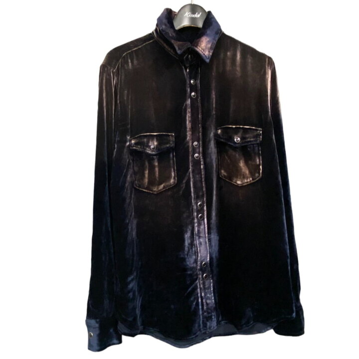 楽天市場】【中古】SAINT LAURENT PARIS ブリーチ加工ベロアシャツ 