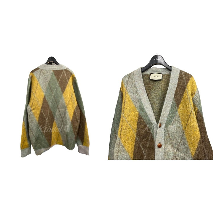 楽天市場】【中古】GUCCI21AW アーガイルモヘアニットカーディガン 