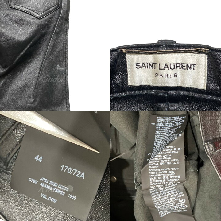 楽天市場】【中古】SAINT LAURENT PARISレザーパンツ ブラック サイズ 