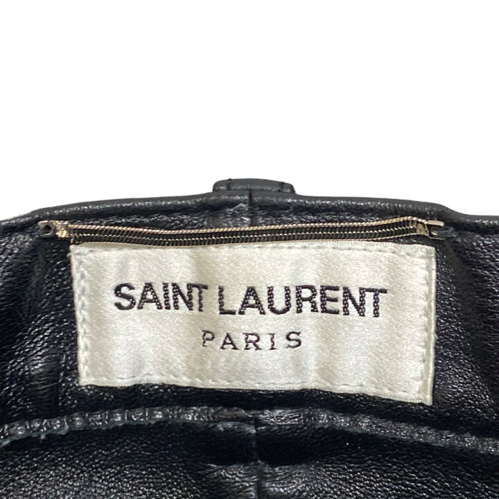楽天市場】【中古】SAINT LAURENT PARISレザーパンツ ブラック サイズ 