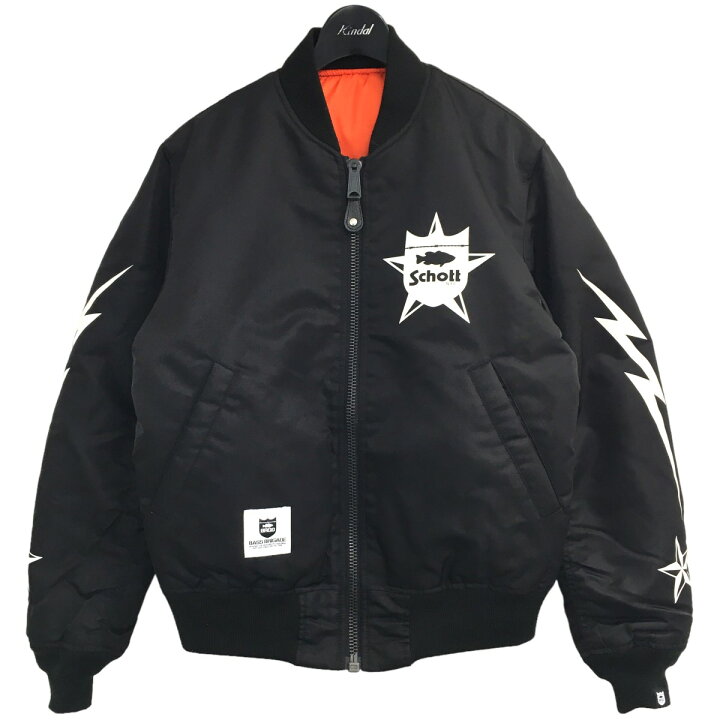 楽天市場】【中古】SCHOTT × BASS BRIGADE プリントボンバージャケット 