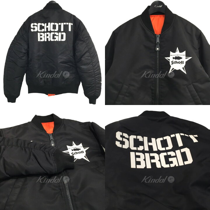 楽天市場】【中古】SCHOTT × BASS BRIGADE プリントボンバージャケット 
