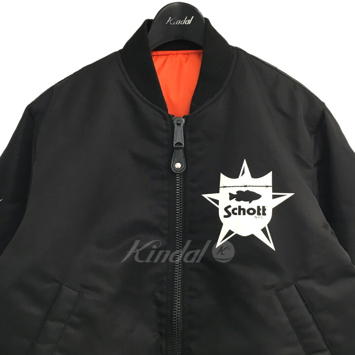 楽天市場】【中古】SCHOTT × BASS BRIGADE プリントボンバージャケット 