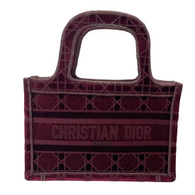 【中古】Christian Dior　ミニブックトートバッグ ボルドー 【201223】（クリスチャンディオール）