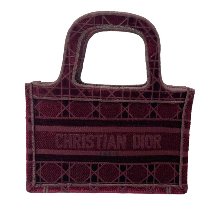 楽天市場】【中古】Christian Diorミニブックトートバッグ ボルドー 