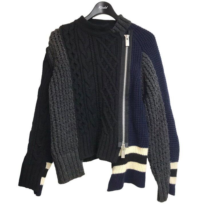 楽天市場】【中古】sacai クレイジーパターンライダースニット 18 