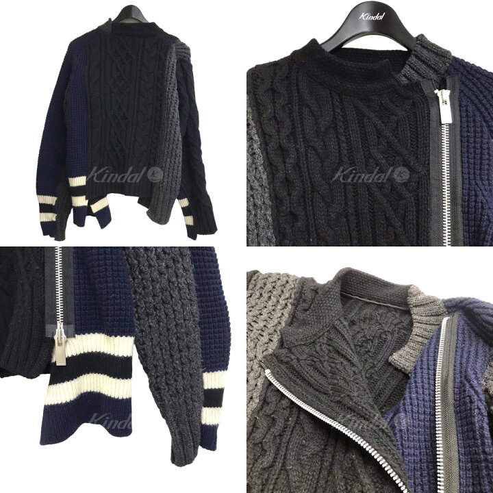 楽天市場】【中古】sacai クレイジーパターンライダースニット 18 