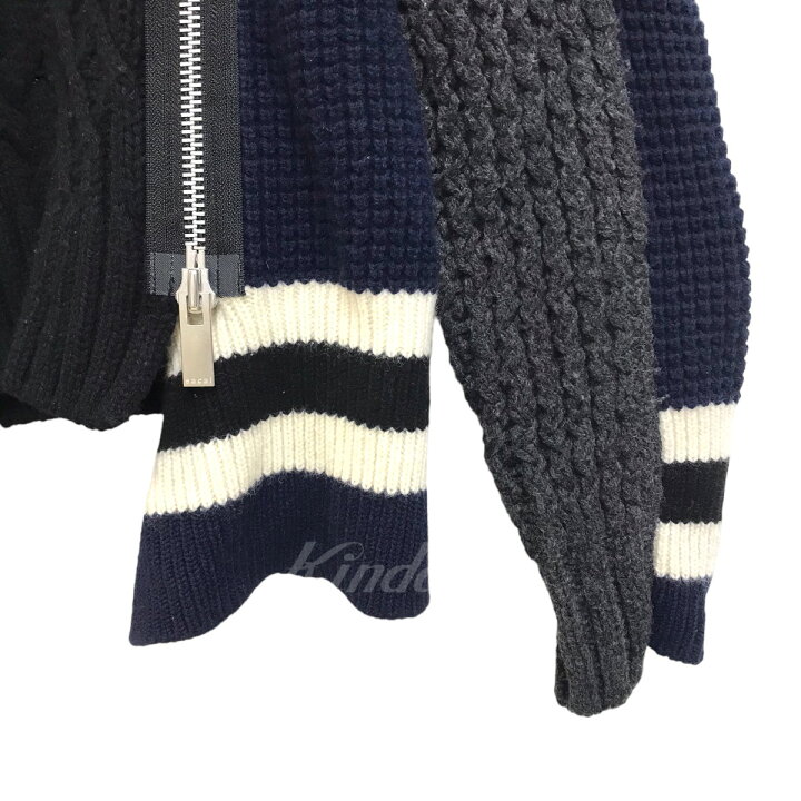 楽天市場】【中古】sacai クレイジーパターンライダースニット 18 
