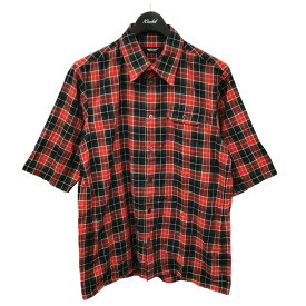 【中古】UNDERCOVER　OXCK五分袖 チェックシャツ UCW4406-2 レッド サイズ：2 【201223】（アンダーカバー）
