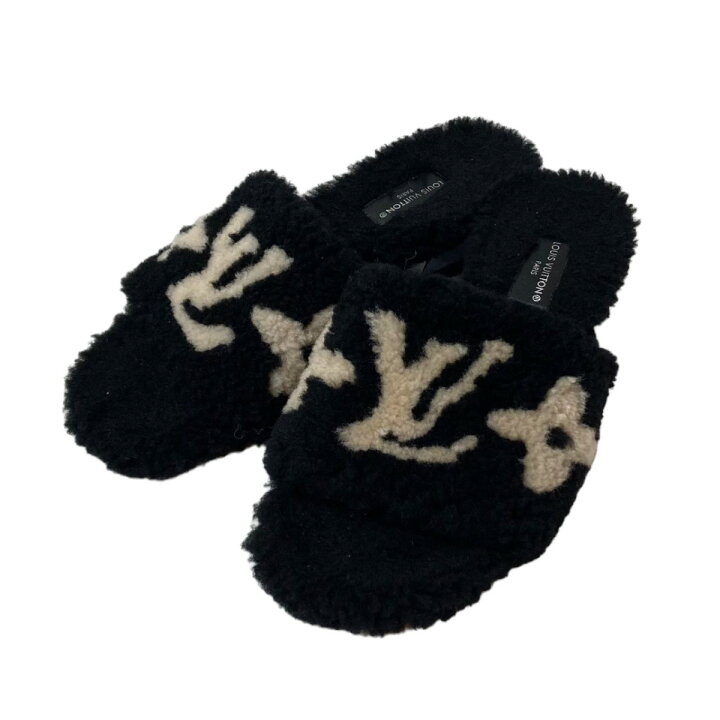 楽天市場】【中古】LOUIS VUITTONロゴ ボアサンダル ブラック サイズ  