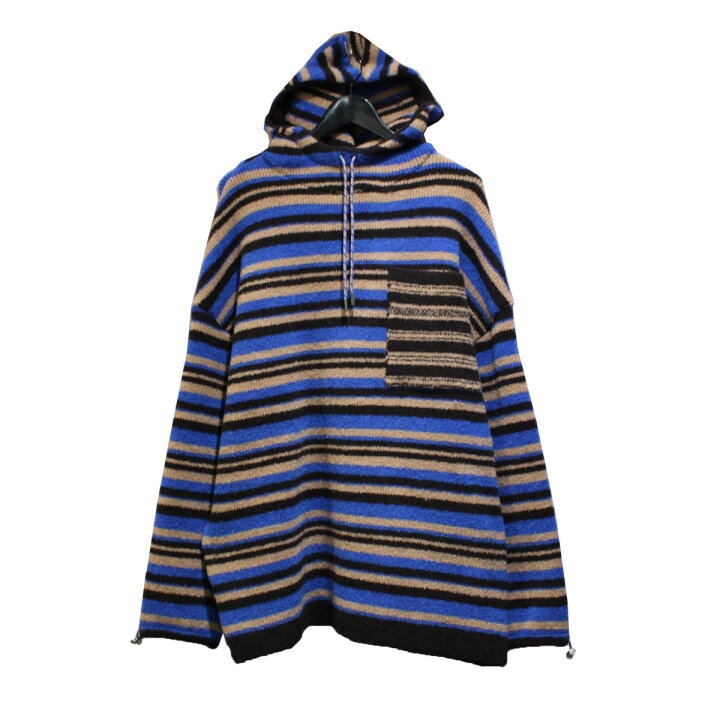 楽天市場】【中古】JACQUEMUS 22AW ボーダーニットパーカー ブルー 