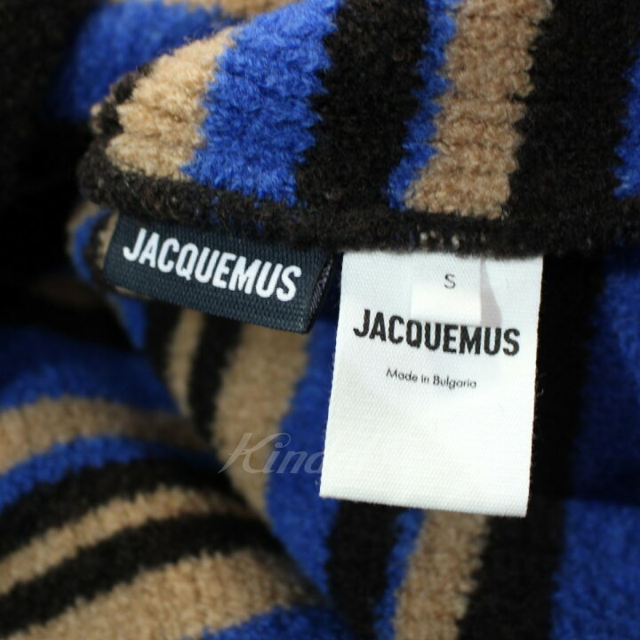 楽天市場】【中古】JACQUEMUS 22AW ボーダーニットパーカー ブルー 