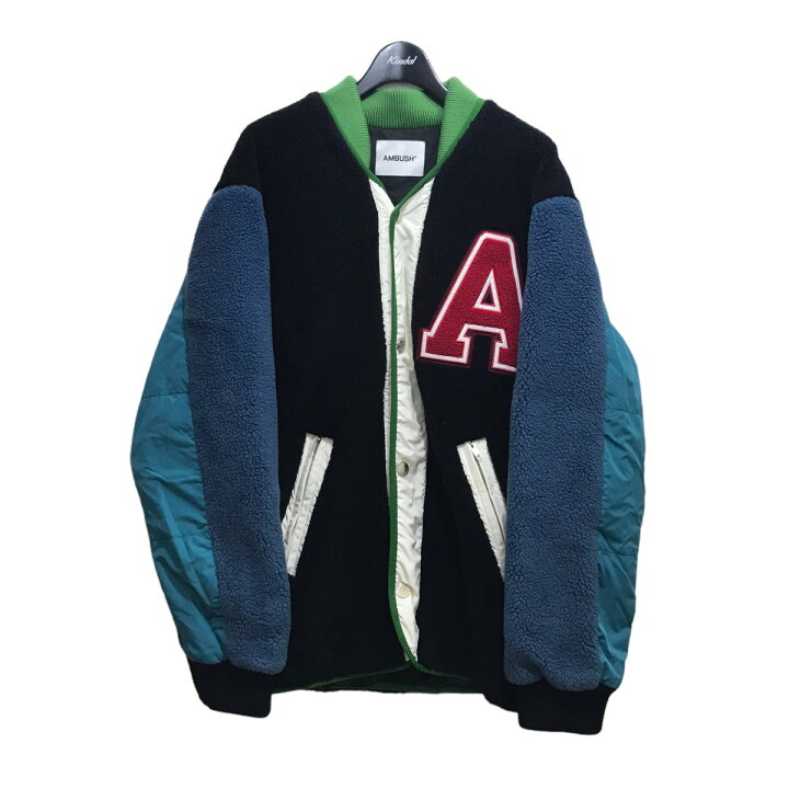楽天市場】【中古】AMBUSH ｢logo-patch fleece liner varsity jacket 