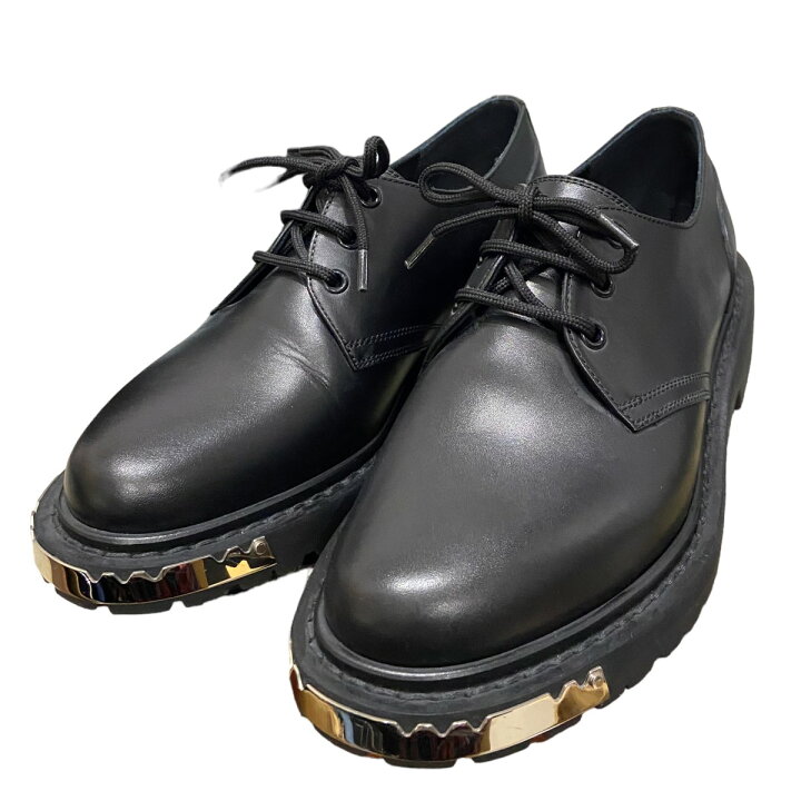楽天市場】【中古】CELINE メタルプレートレザーシューズ ブラック  