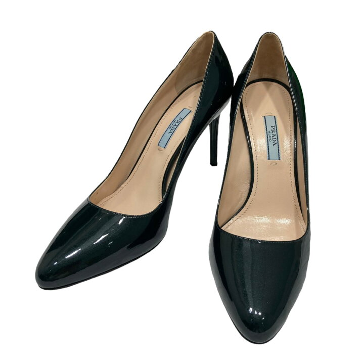 PRADA ハイヒール ブラック グリーン